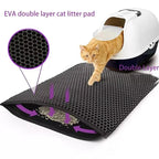 Non-Slip Waterproof Double Layer Cat Litter Mat – Washable Pet Litter Catcher Pad for Clean Home