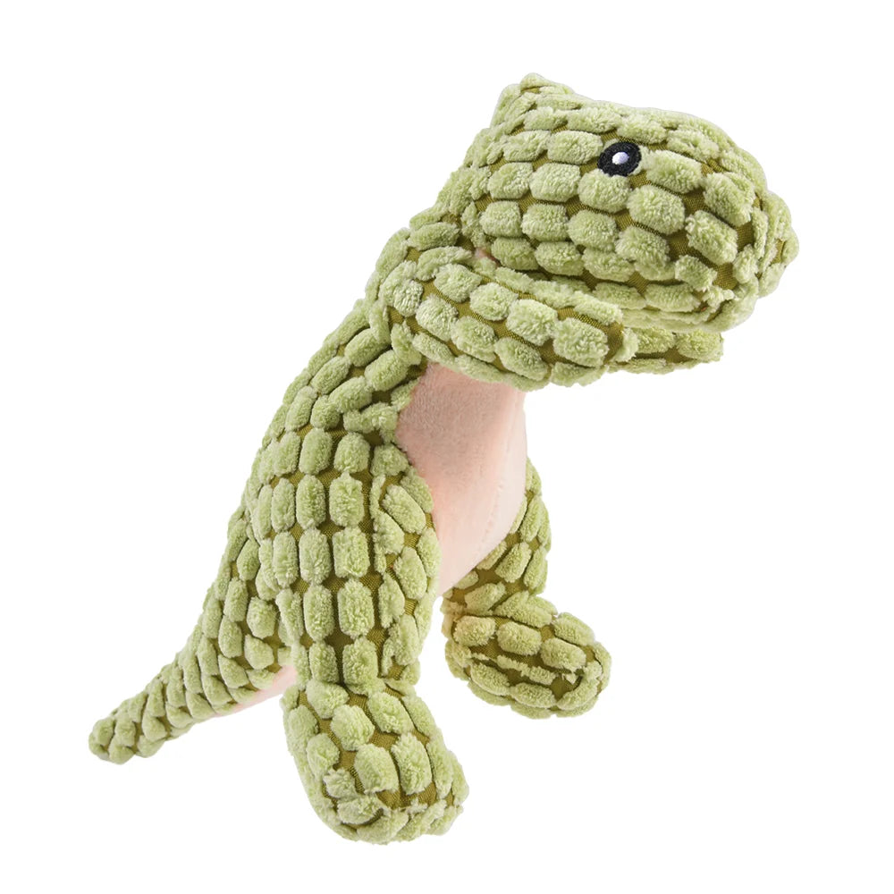 Plush Dinosaur Dog Toy with Squeaker – Interactive Chew Toy for Small Dogs & Cats