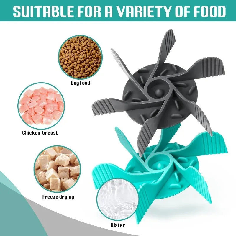 Silicone Slow Feeder Insert for Dog Bowl – Suction Cup Anti-Choking Feeding Aid