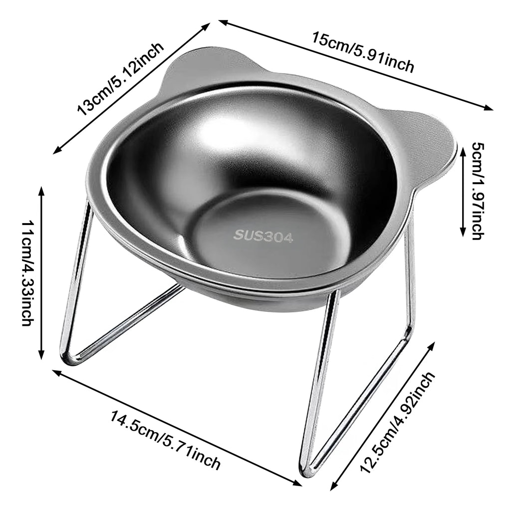 Elevated Stainless Steel Pet Bowl with Stand – Anti-Slip & Neck Support