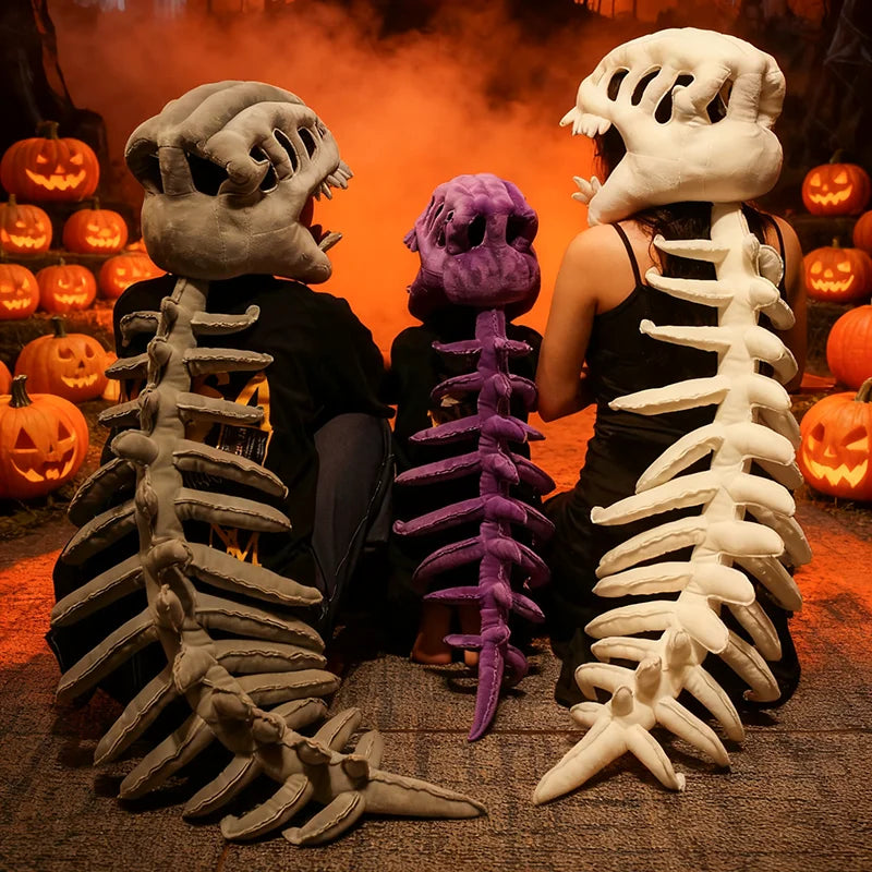 Realistic Dinosaur Skeleton Costume Set – Plush Headgear & Dress-Up Accessory