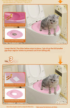 Reusable Cat Toilet Training Kit – Plastic Cat Toilet Trainer Seat for Litter-Free Potty Training Cats and Kittens