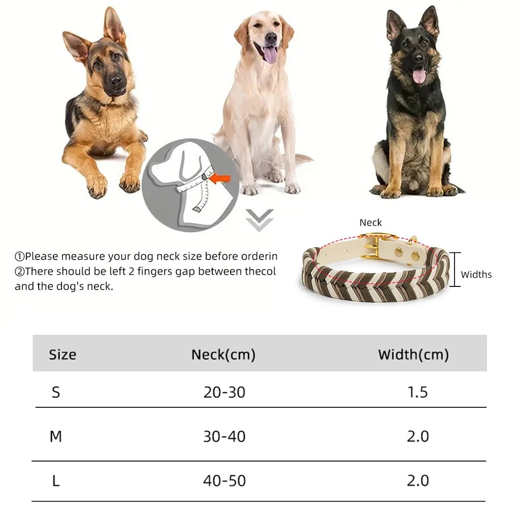 Handmade Fashion Dog Collar for Small Medium and Large Dogs – Colorful Reflective Pet Neck Collar