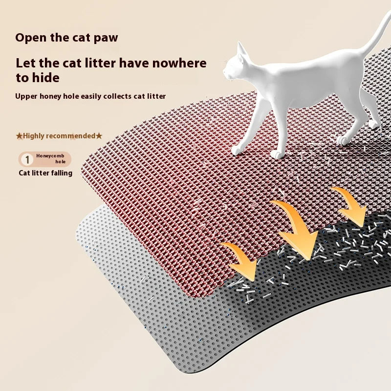 Premium 2-Layer Cat Litter Mat – Waterproof EVA Litter Trapping Mat with Non-Slip Base for Indoor Cats and Kittens