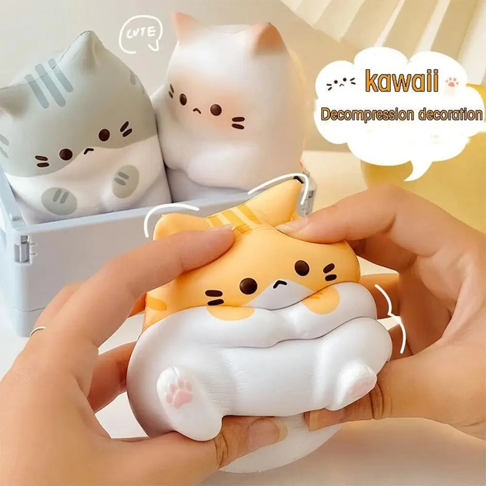 Cat Squishy Stress Relief Toy Slow Rising PU Squeeze Fidget