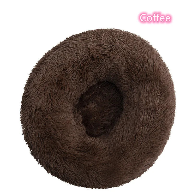 Super Soft Plush Cat Bed – Washable Donut Pet Bed for Cats and Small Dogs