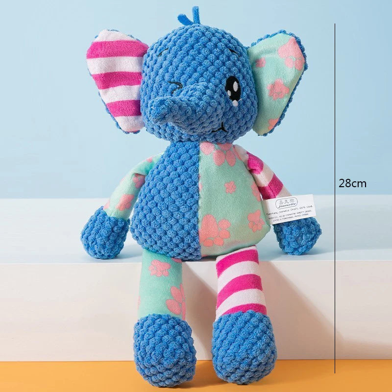 Pet Plush Puzzle Toy – Cute Animal Squeaky Chew & Teeth Cleaning Toy for Dogs & Cats