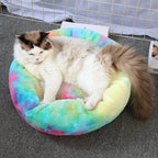 Super Soft Plush Cat Bed – Washable Donut Pet Bed for Cats and Small Dogs
