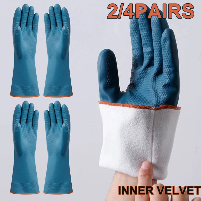 Waterproof Cleaning Gloves with Fleece Lining for Kitchen Bathroom and Household Cleaning