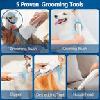 Pet Grooming Vacuum Kit 2.3L | Dog Hair Vacuum & Low Noise Grooming Clipper Set