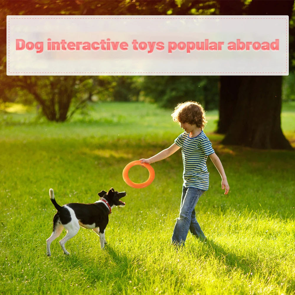 EVA Dog Training Ring Toy – Durable Flying Disc Pull Ring for Fetch, Teeth Cleaning & Interactive Play