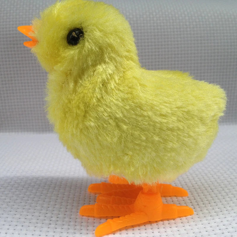 Wind Up Chicken Cat Toy Interactive Jumping Walking Plush Toy for Cats