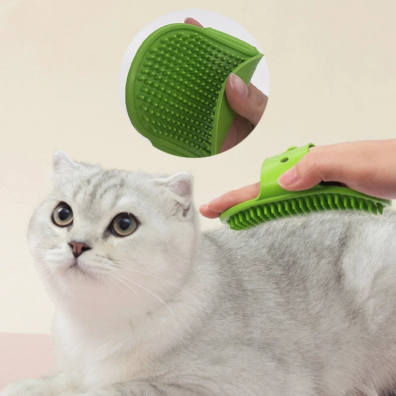 Soft Rubber Dog & Cat Bath Brush – Silicone Grooming Comb, Massage & Hair Removal Tool