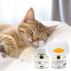 Cat Calming Pheromone Diffuser with Refill Liquids | Relaxing Stress Relief Aid for Indoor Cats EU/UK Plug