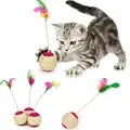 Interactive Sisal Cat Scratching Ball with Feather Toy – Natural Claw Grinder & Training Toy for Kittens and Cats