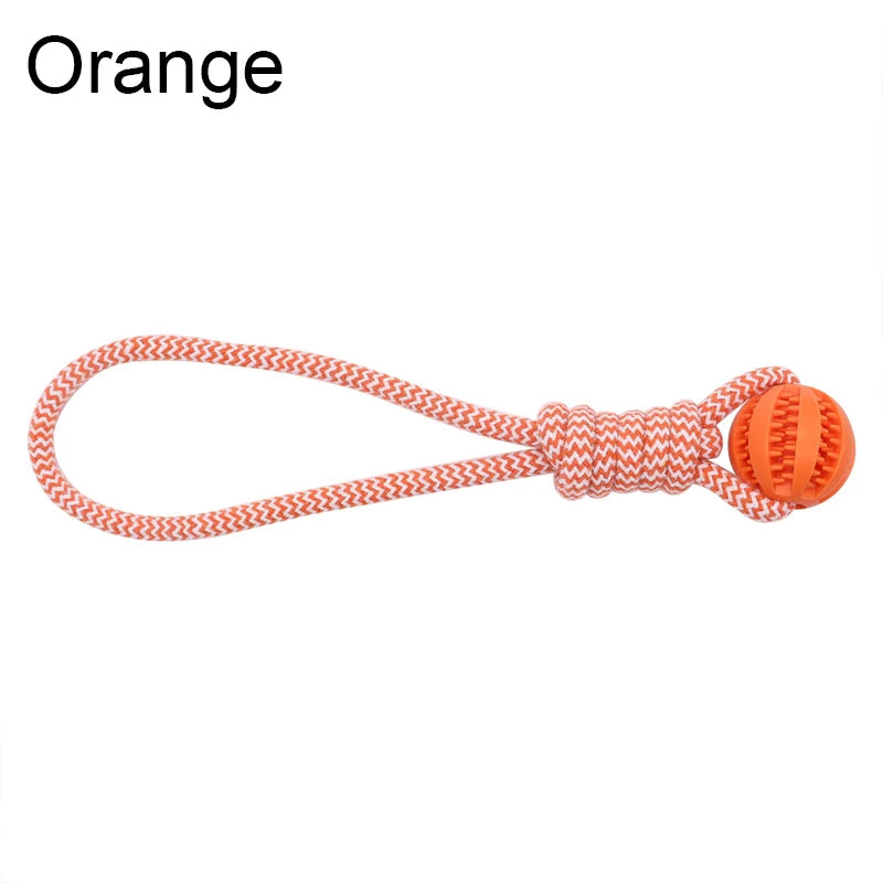 Interactive Cotton Rope Treat Ball Dog Toy – Bite Resistant Teeth Cleaning Training and Puzzle Feeding Toy