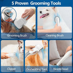 Pet Grooming Vacuum Kit 2.3L | Dog Hair Vacuum & Low Noise Grooming Clipper Set