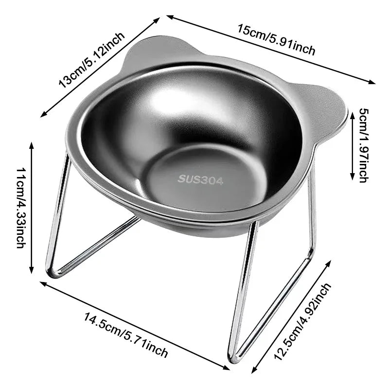 Elevated Stainless Steel Pet Bowl with Stand – Anti-Slip & Neck Support