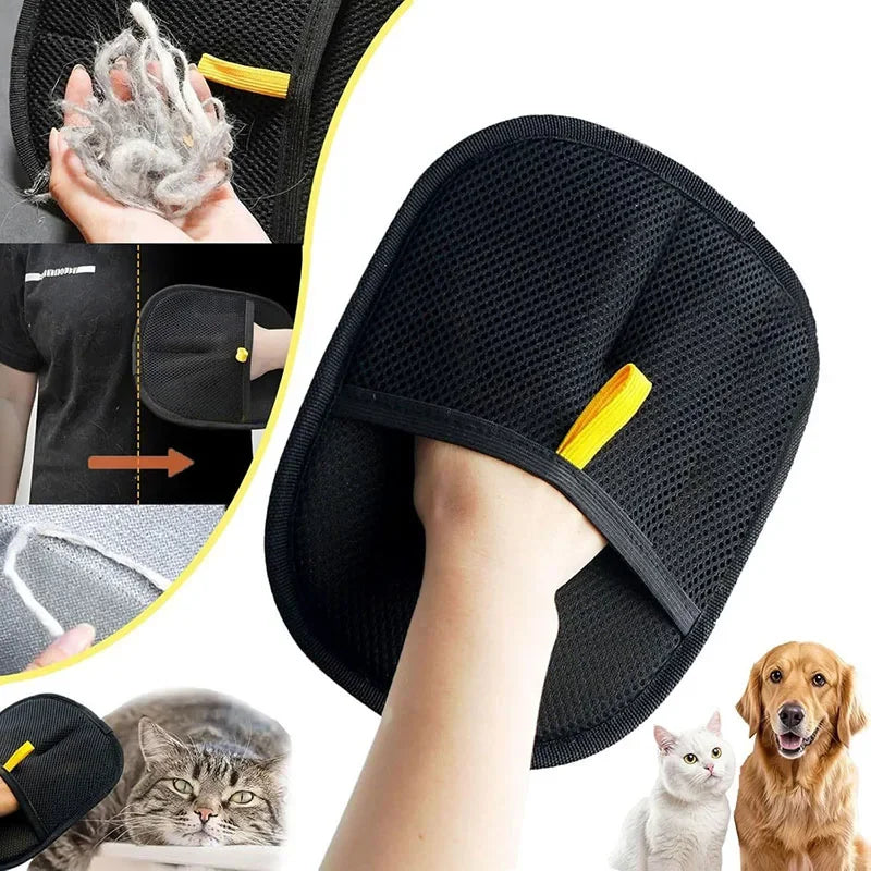 Pet Hair Remover Gloves Reusable Double-Sided Fur Removal for Sofa & Carpet