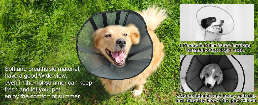 Soft Dog Cone Collar for Large and Extra Large Dogs | Adjustable Recovery E-Collar Alternative After Surgery
