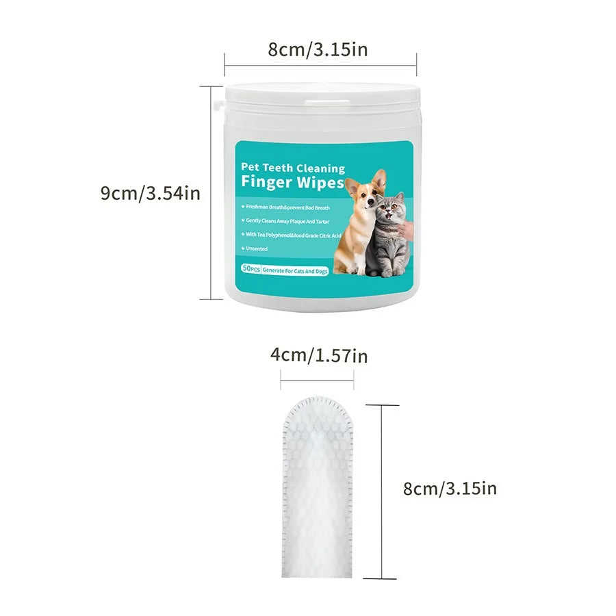 Disposable Pet Finger Toothbrush Wipes for Dogs cat Cats | Oral Teeth Cleaning Finger Covers