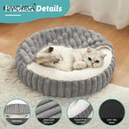 Warm Calming Hooded Cat Cave Bed for Cats & Puppies – Non-Slip Indoor Sleeping Cushion for Kittens & Small Dogs