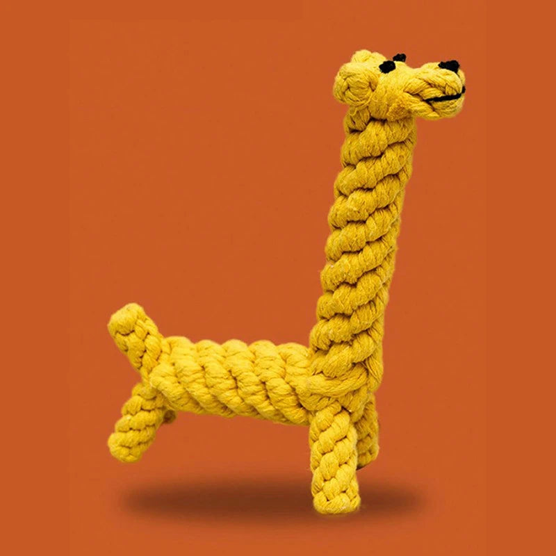 Hand-Woven Cotton Rope Knot Dog Toy – Bite Resistant Teeth Cleaning Chew Toy for Small and Medium Dogs