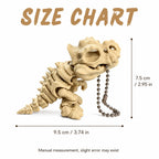 3D Printed T-Rex Skeleton Keychain – Articulated Dinosaur Fidget Model
