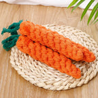Carrot Shape Cotton Rope Dog Chew Toy for Small Medium Dogs and Cats – Bite Resistant Pet Knot Toy