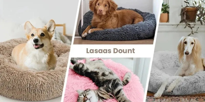 Super Soft Plush Cat Bed – Washable Donut Pet Bed for Cats and Small Dogs