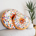 3D Sprinkle Donut Throw Pillow - Made with Super Soft & Ultra Premium Fabric - Cute, Comfortable, Plush Stuffed Doughnut Cake