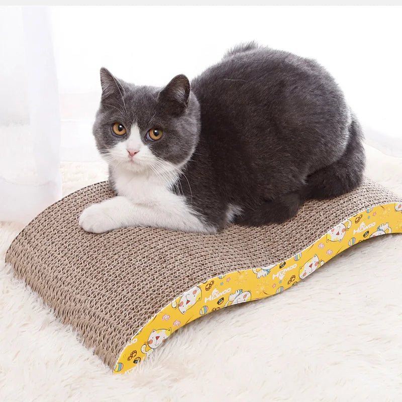 Corrugated Cat Scratching Board – Double-Sided Cardboard Cat Scratcher Pad with Catnip for Claw Sharpening & Furniture Protection