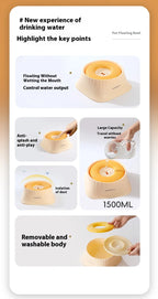 Floating Slow Feeder Dog Water Bowl – Anti-Spill & Anti-Wet Chin Design