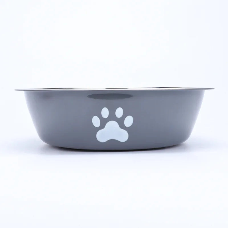 Stainless Steel Dog Bowl with Non-Slip Silicone Base – Food & Water Feeder