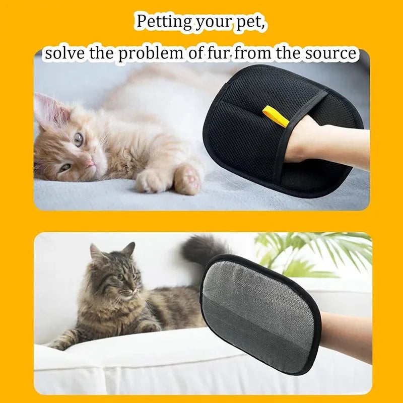 Reusable Pet Hair Removal Gloves – Double-Sided Fur Cleaner for Sofa, Carpet & Clothes