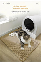 Waterproof Double Layer Cat Litter Mat – Honeycomb EVA Litter Trapping Mat, Non-Slip Washable Pet Toilet Floor Protector