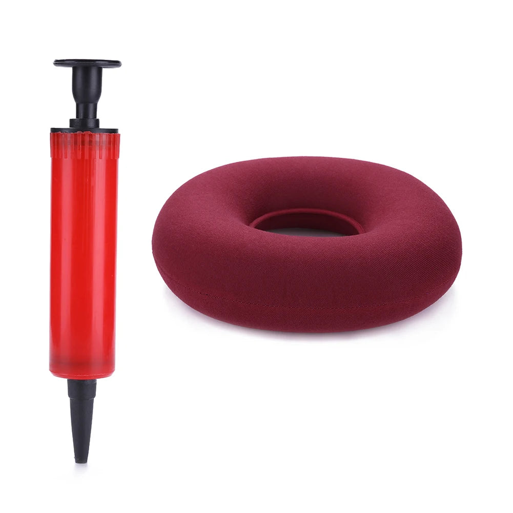 Donut Pillow Hemorrhoid Tailbone Cushion Home Office Use Donut Pillow Seat Cushion with Pump for Hemorrhoids Pressure Sores