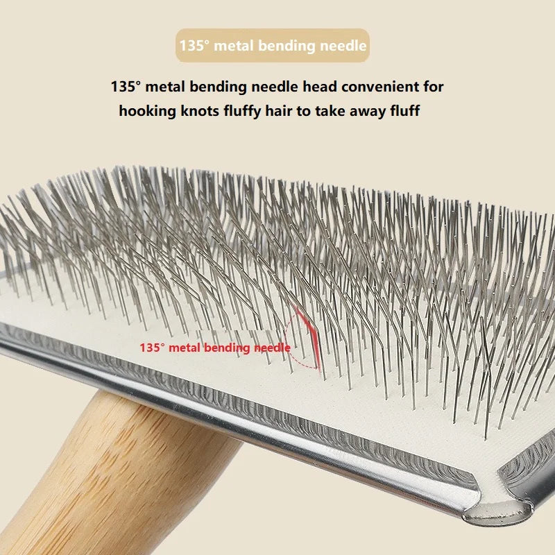 Wooden Pet Grooming Brush for Dogs & Cats | Long Hair Detangling Comb GSZ05