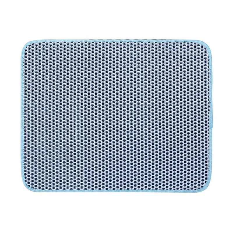 Large Waterproof Double Layer Cat Litter Mat – EVA Honeycomb Litter Trapper with Non-Slip Base for Cats and Kittens