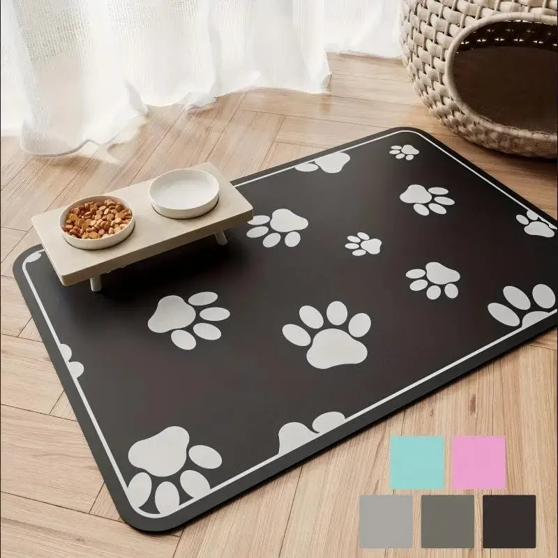 VIKAMA Diatomite Pet Food Mat – Non-Slip Water Absorbent Dog & Cat Feeding Mat
