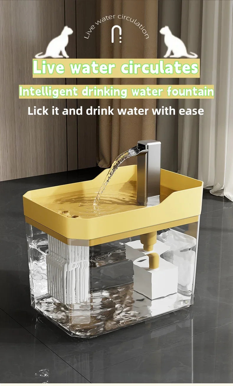 1.5L Automatic Cat Water Fountain – USB Pet Drinking Dispenser with Filter & Quiet Pump