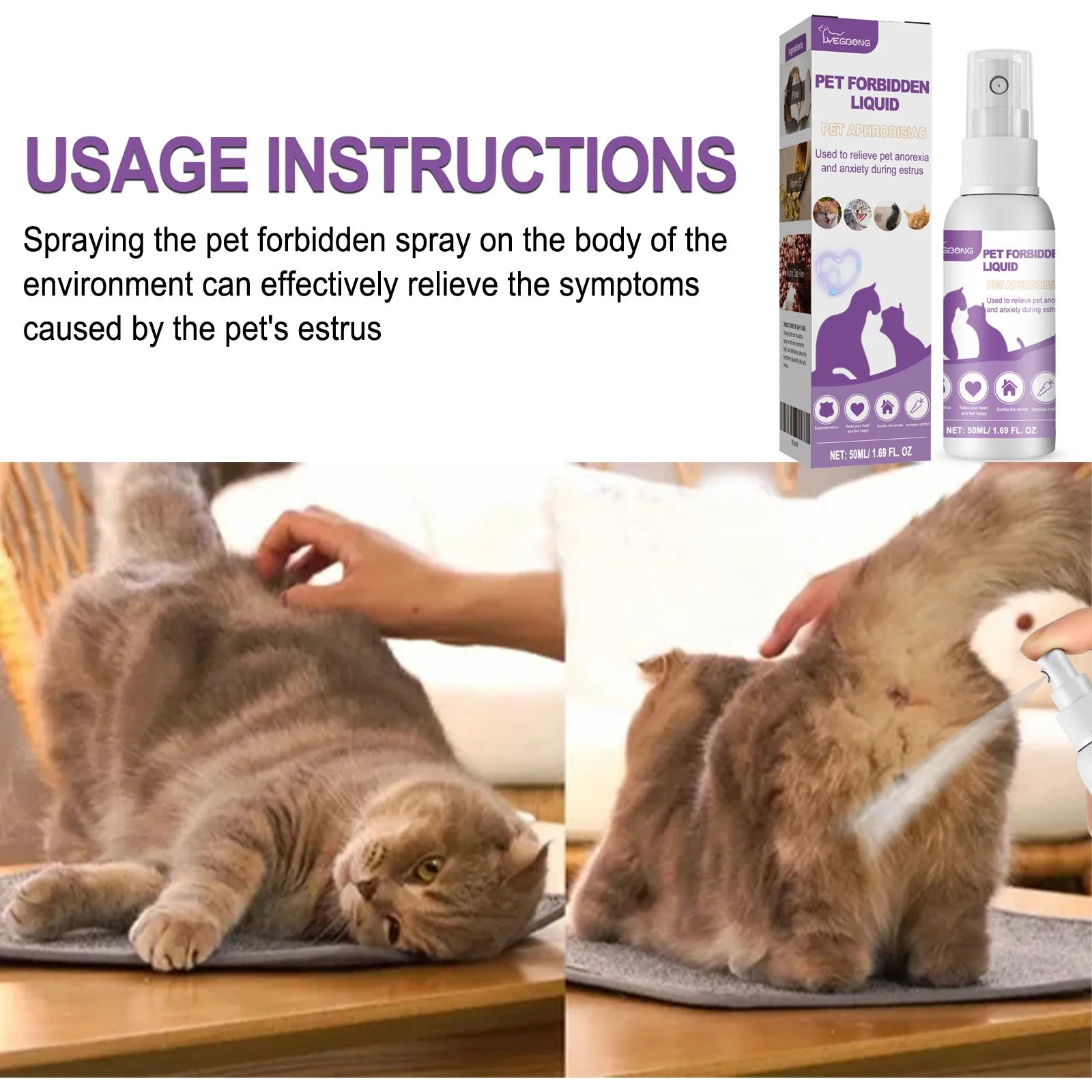 Pet Calming Spray for Dogs and Cats | Pheromone Anxiety Relief and Mood Relaxation Spray