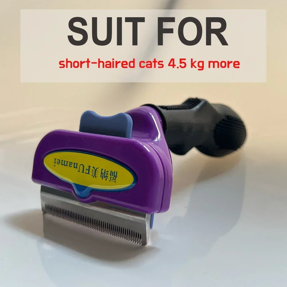 Dog & Cat Deshedding Grooming Brush | Undercoat Hair Remover Comb for Long & Short Hair