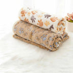 Soft Paw Print Pet Blanket for Dogs and Cats | Coral Fleece Warm Sleeping Pad All Seasons