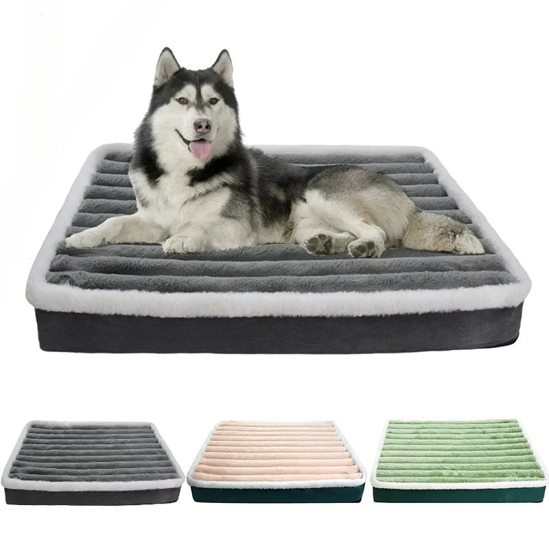 Washable Memory Foam Dog & Cat Bed Mat – Calming Pet Mattress with Removable Cover & Non-Slip Bottom