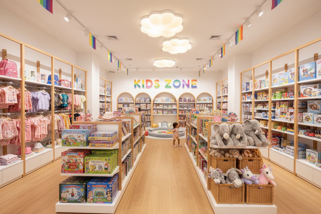 Kids Zone create image of store with kids products